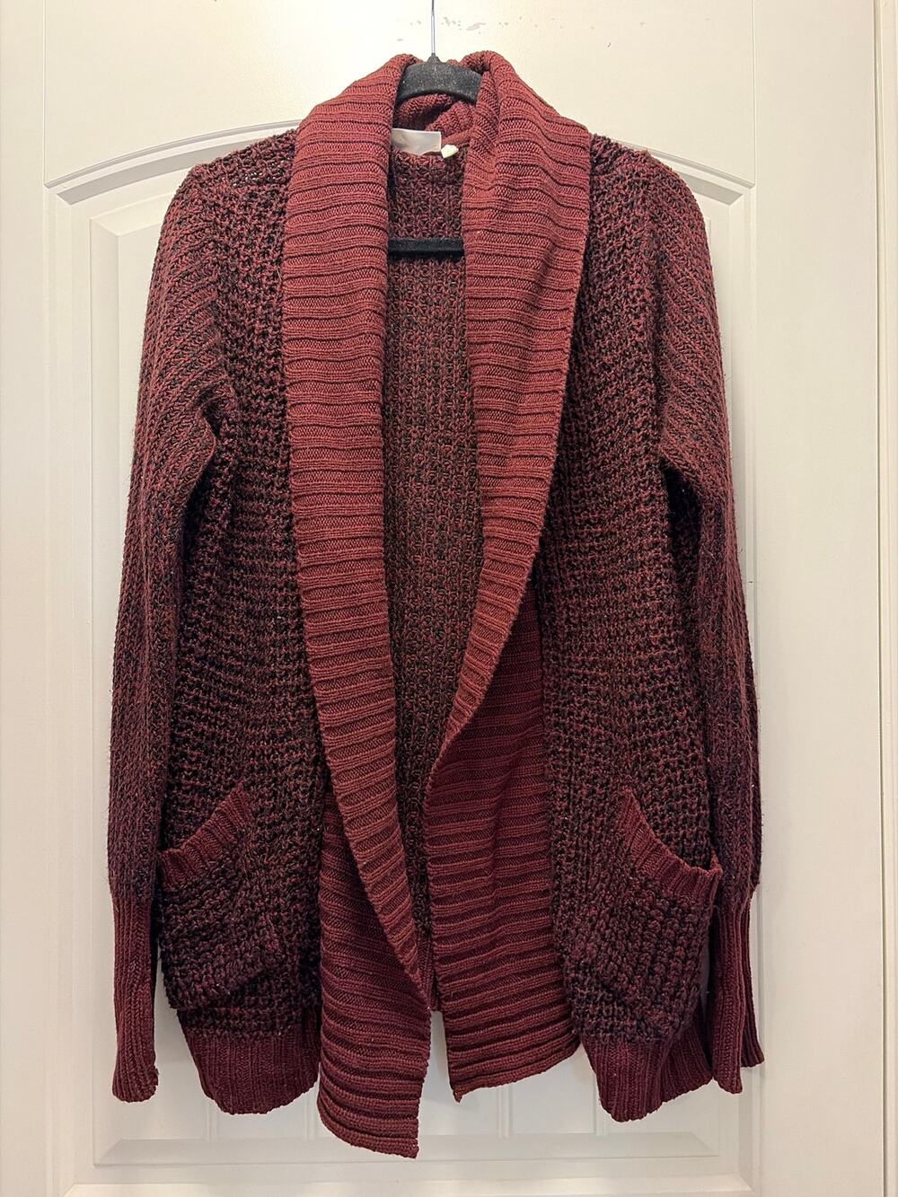 RD Style Women’s Open Front Knit Cardigan Long Sleeve Sweater Size L Red